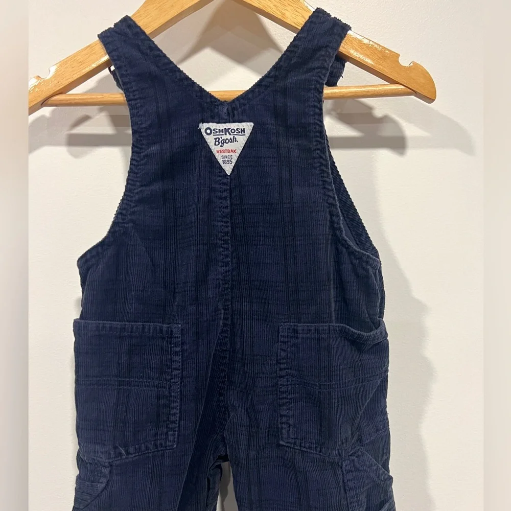 OshKosh B'gosh Navy Plaid Corduroy Overalls